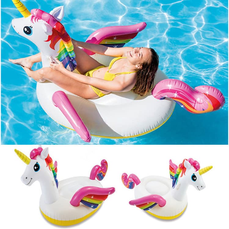 INTEX Água Inflável Brinquedo Montar Unicórnio Cama Flutuante Linha Reclinável Extra Grosso Flamingo Anel de Natação