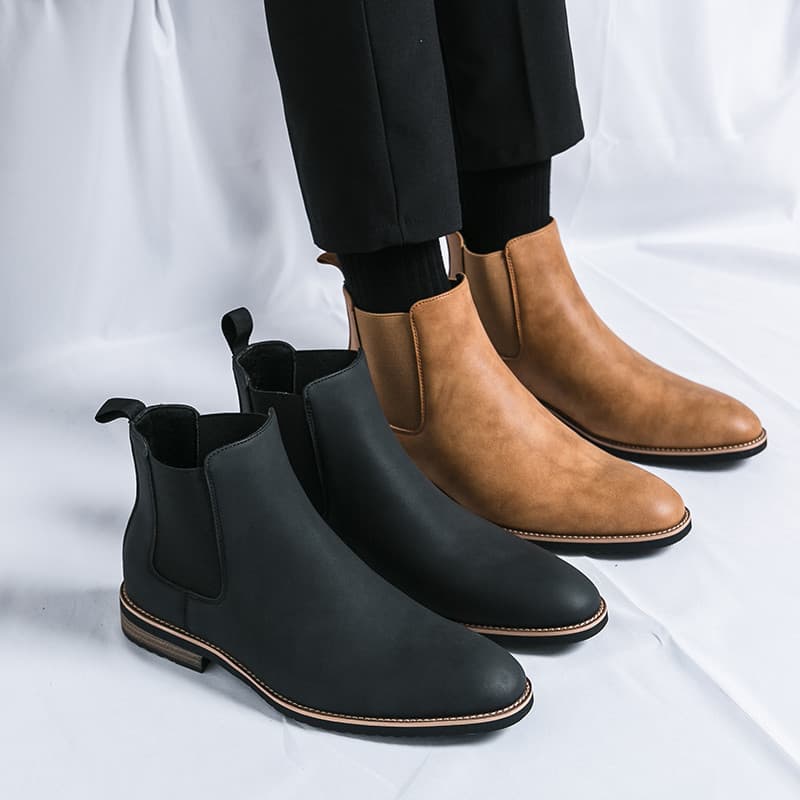Martin botas masculinas de inverno de alta qualidade sapatos de couro masculino aumento interno britânico Chelsea botas