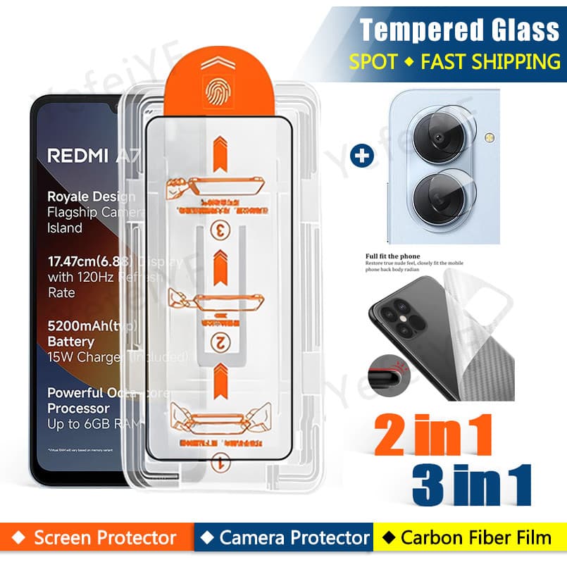 Protetor De Tela De Vidro Temperado Redmi A7 Para Xiaomi Pro A5 A4 A3X A2 Plus A2 + 3 Em 1 2 Fácil De Instalar Filme De