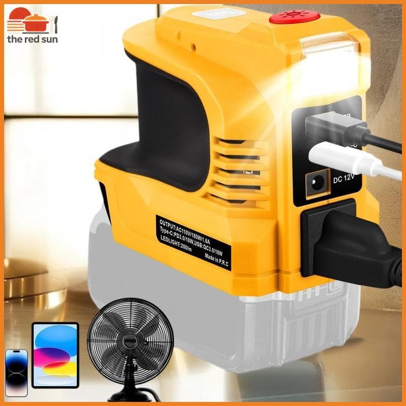 Inversor De Energia TSBR 180W DC 18V 21V Para AC 220V USB Tipo-C Adaptador Ferramentas .