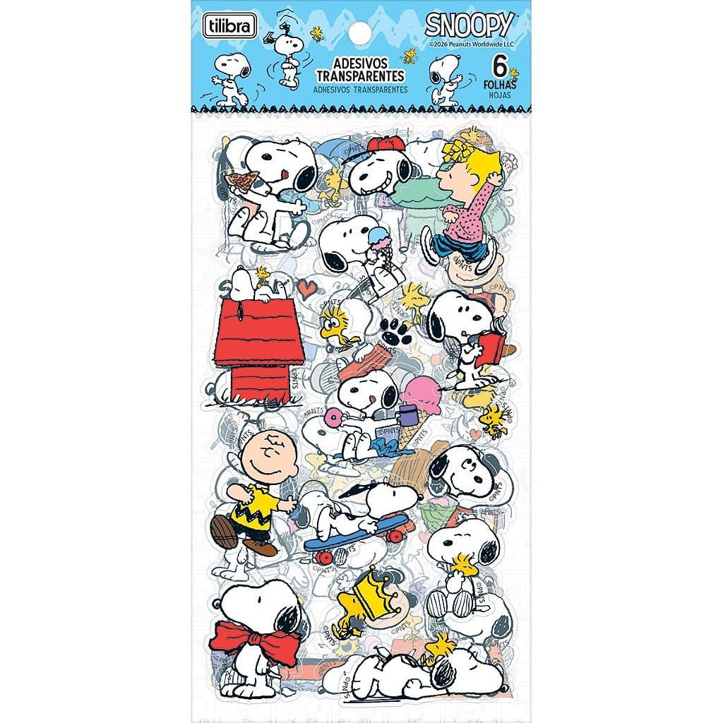 Adesivo Transparente Snoopy 6F Tilibra