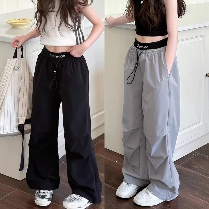 Meninas Sweatpants verão estilo fino crianças macacão de secagem rápida versão estreita moda médio grande crianças em li