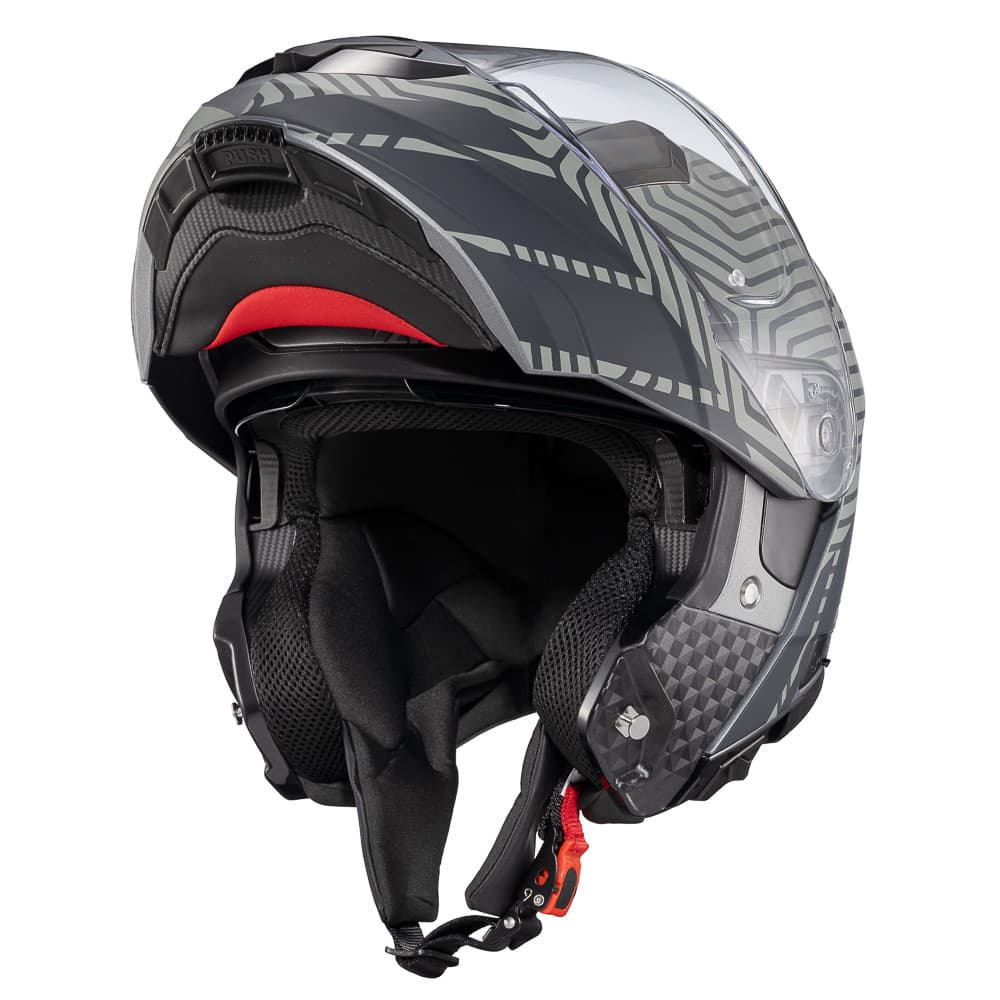 Capacete Texx Moto Escamoteável Kratos Cyber Cinza Fosco