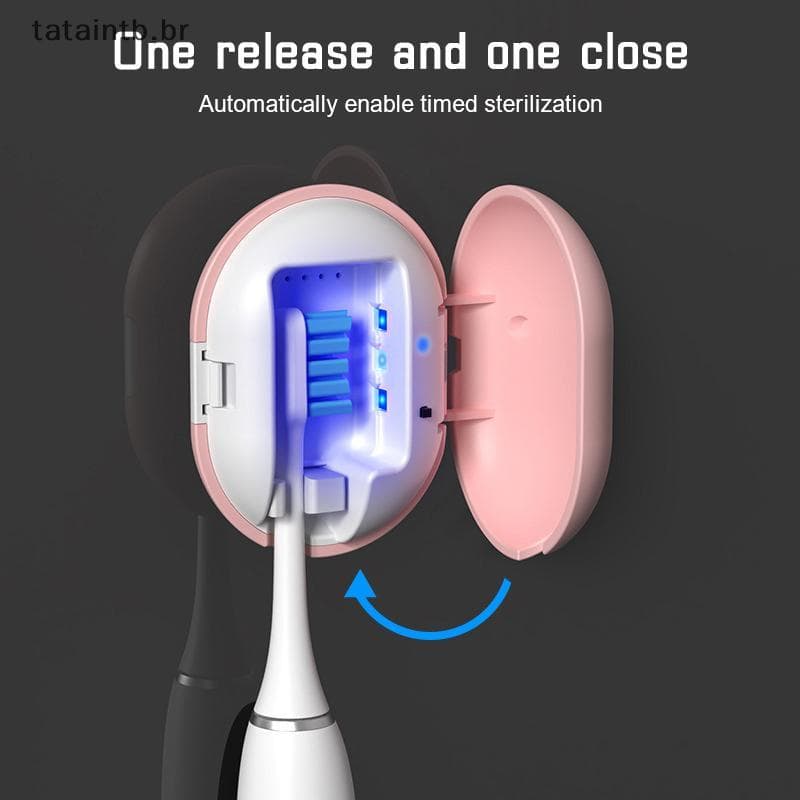 [TaTa] Caixa De Desinfecção De Cabeça De Escova De Dentes Uv Sem Perfuração Secagem Esterilizador Usb Recarregável Portá