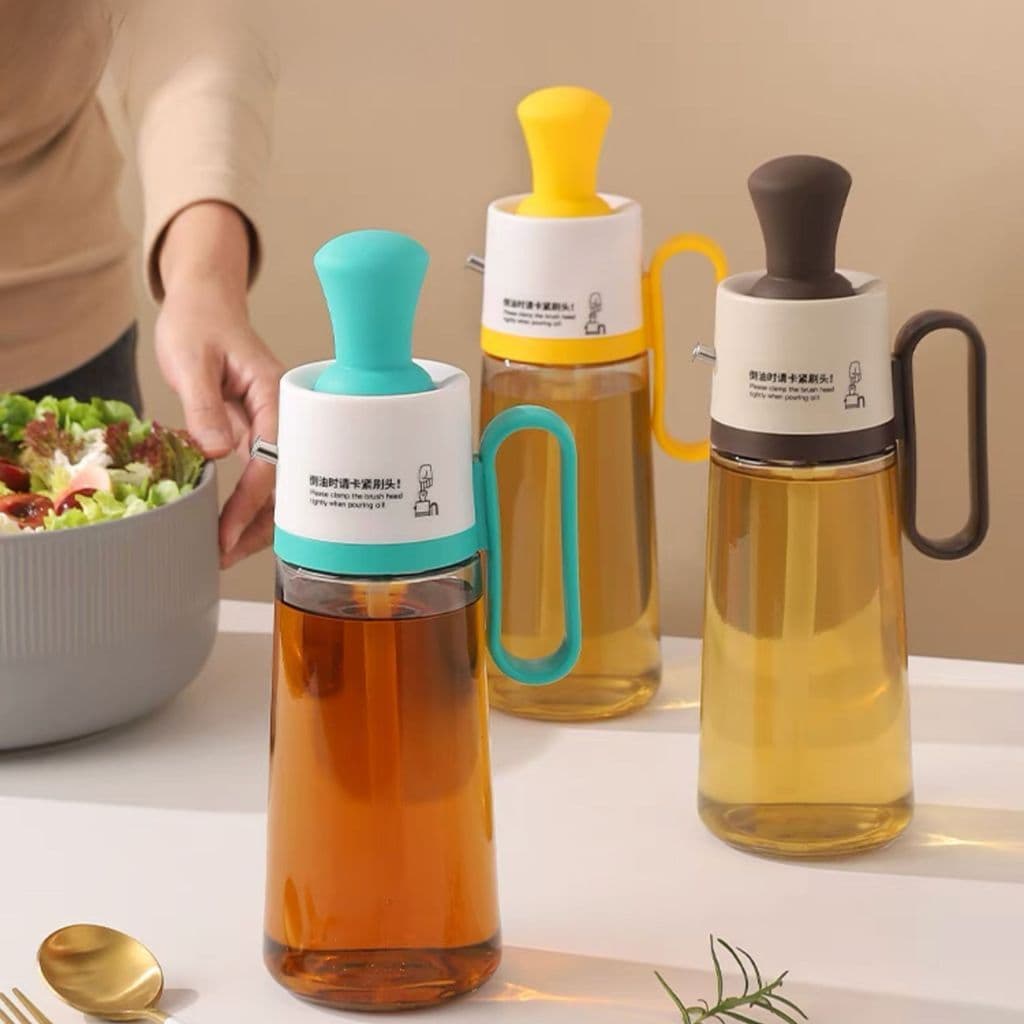 Dispenser de Vidro 550ml para Azeite Óleo Vinagre Molhos com Tampa Automática Antivazamento
