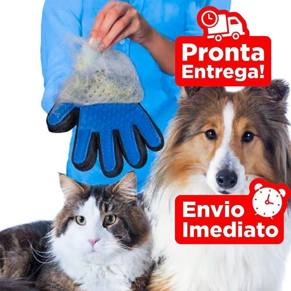 Luva Tira Pelos Pets Cães Gatos Massagem Banho Escova
