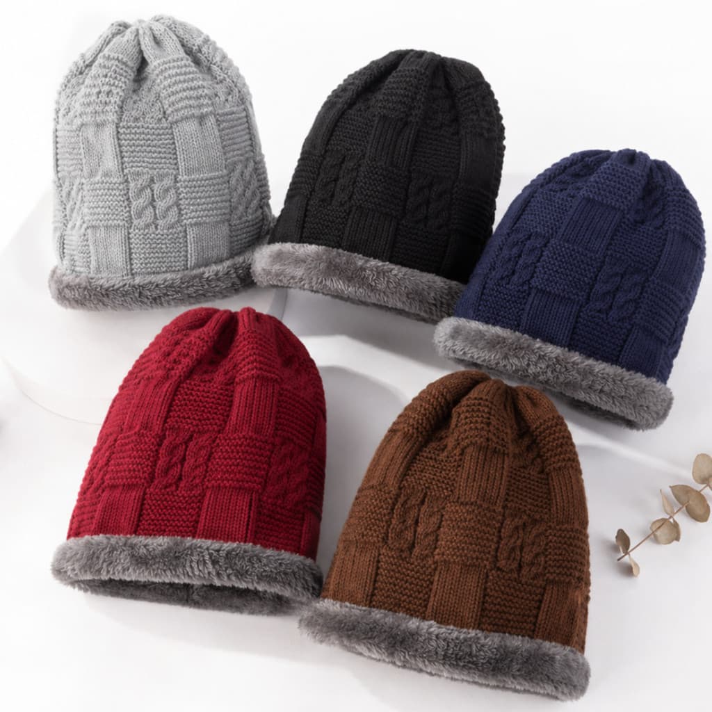 Touca Masculina E Feminina Gorro De Lã Forrada Com Pelinhos para Inverno e Frio