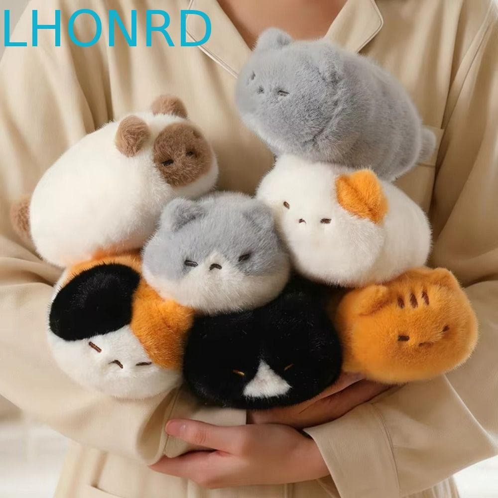 LHONRD Pequeno Saco De Feijão Boneca De Pelúcia , Fofo Macio Adorável Tambor Redondo Gato Brinquedo 13cm Chita Pulso