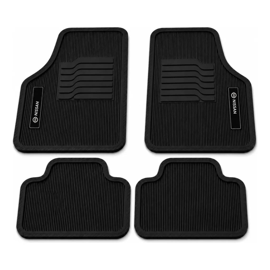 Kit Tapetes Automotivos Bordado 4 Peças Logo Chevrolet Preto