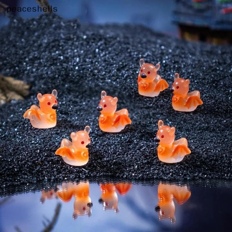 Mini Estatuetas De Resina De Morcego Que Brilha No Escuro , Estátua Leve E Fofa Para Halloween , Fada , Jardim , Festa ,