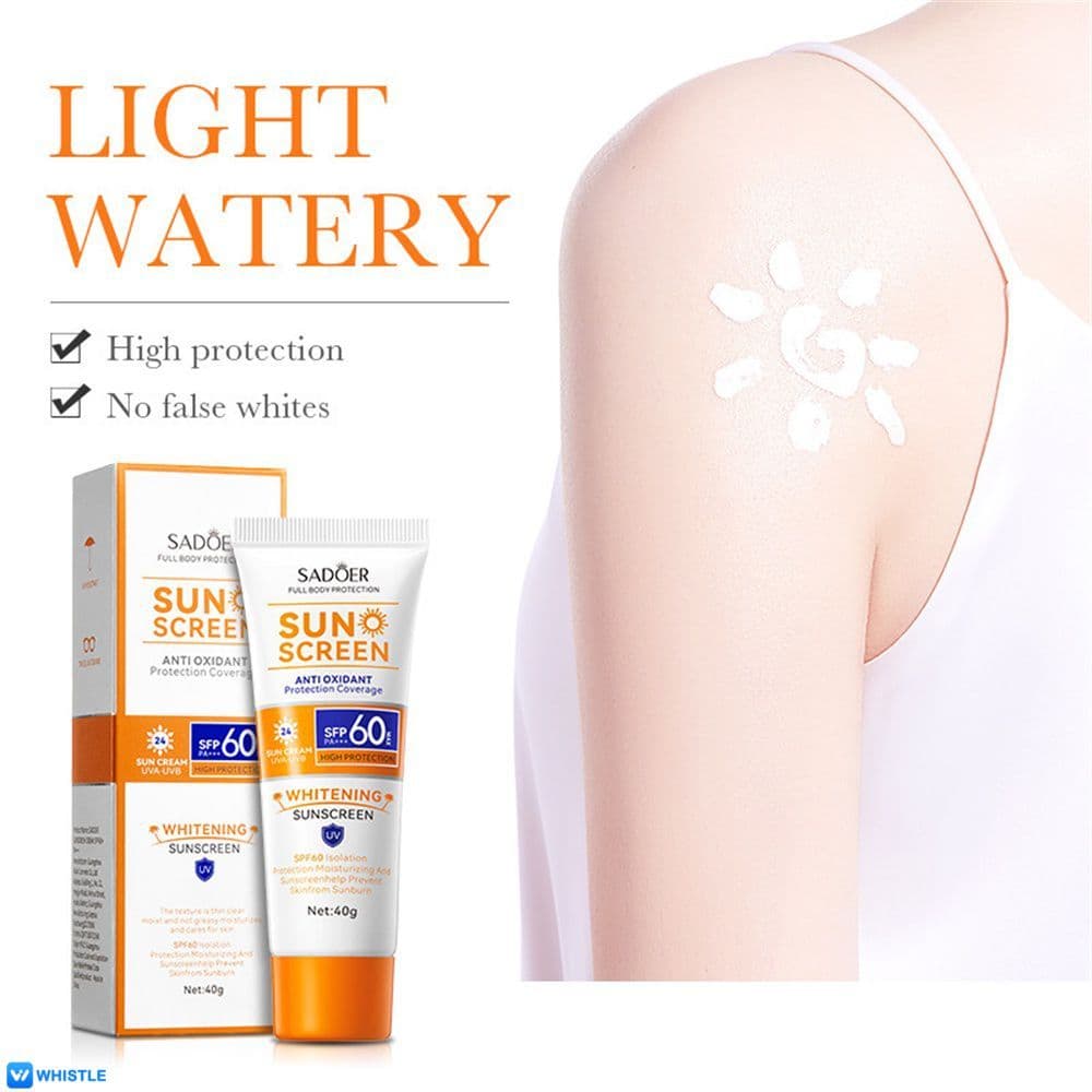 SADOER Proteção UV Leve Beleza e Saúde Adiciona Proteção contra Luz Azul Protetor Solar Facial e Corporal Creme