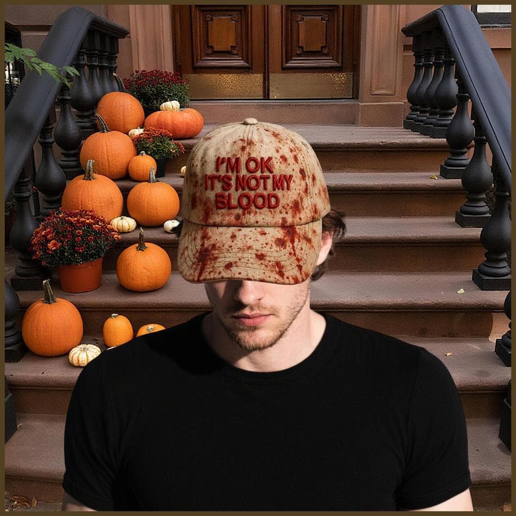 Chapéu Branco Com Sangue Falso Unissex Sangrento Engraçado Traje Assustador Masculino Chapéus De Halloween Para Amigos T