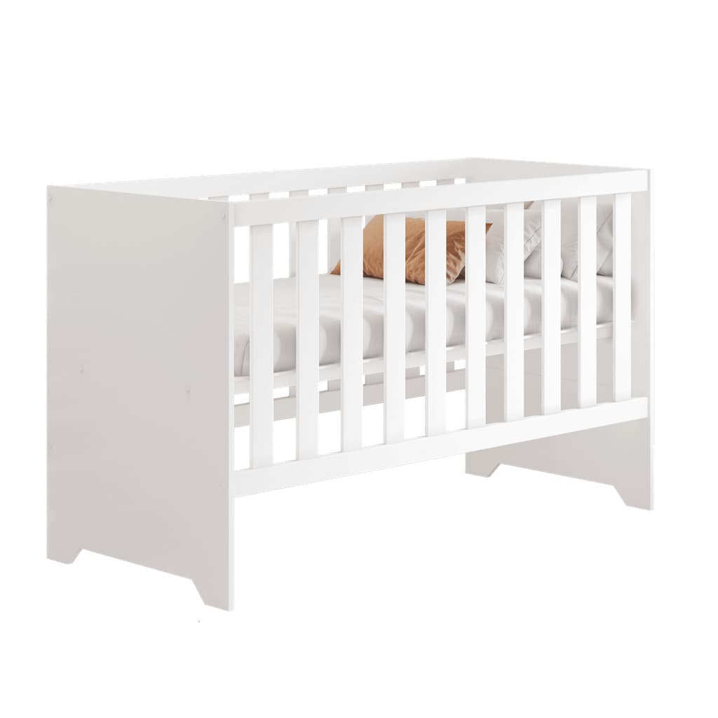 Berço 3 em 1 Cama com colchão Rodizios Grade removivel Branco