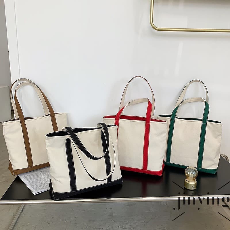 Bolsa Tote De Lona Casual 2025 Para Mulheres – Versátil Estudante Menina Simples Crossbody