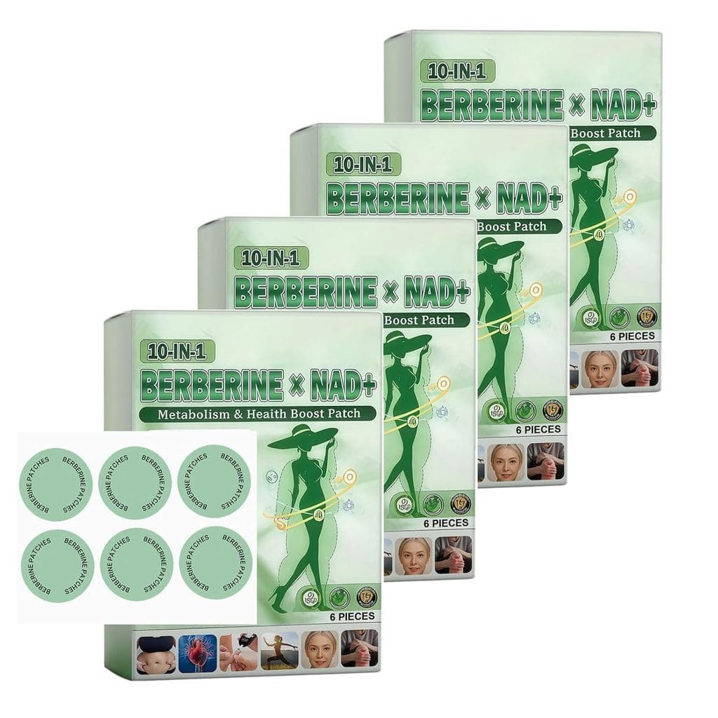 10 em 1 & Adesivos para Queda de Cabelo, Adesivos de Berberina para Mulheres e Homens, Ultra-Finos (4 Caixas - 24 Peças)