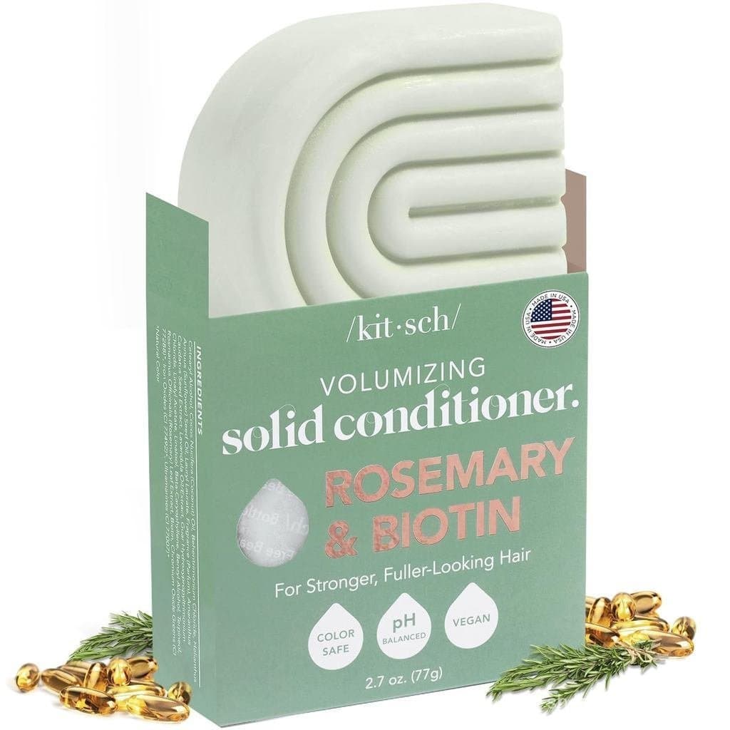 Bálsamo Condicionador para Cabelo Kitsch, contendo alecrim e biotina, pode aumentar o volume e a densidade do cabelo - C