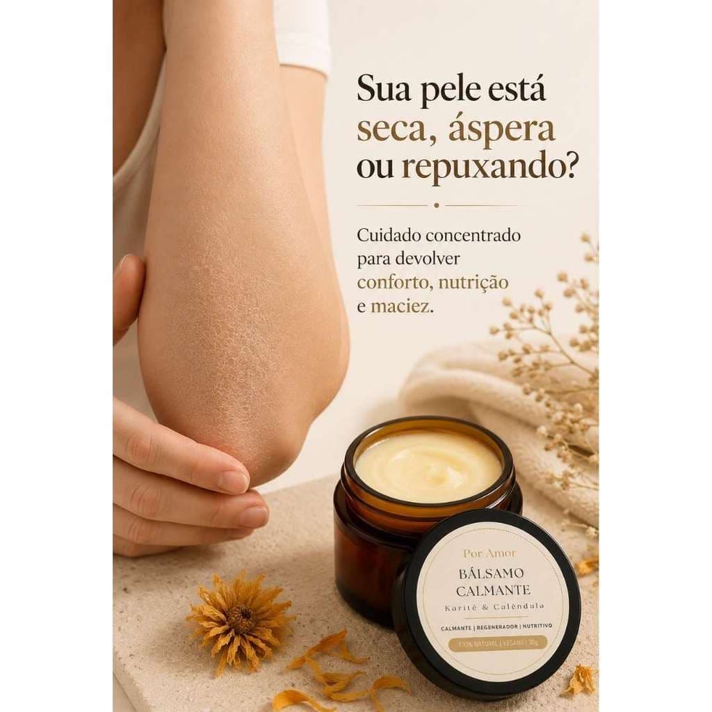 Bálsamo para Pele Seca e Sensível Karité Calêndula 30g Nutrição Intensiva Vegano