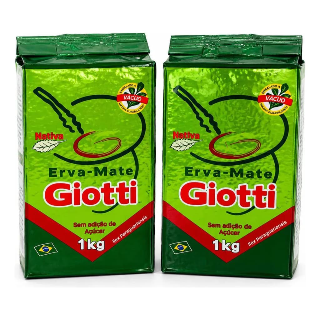 Kit 2 Pacotes Erva-Mate Giotti A Vácuo 2Kg Chimarrão Sem Açucar