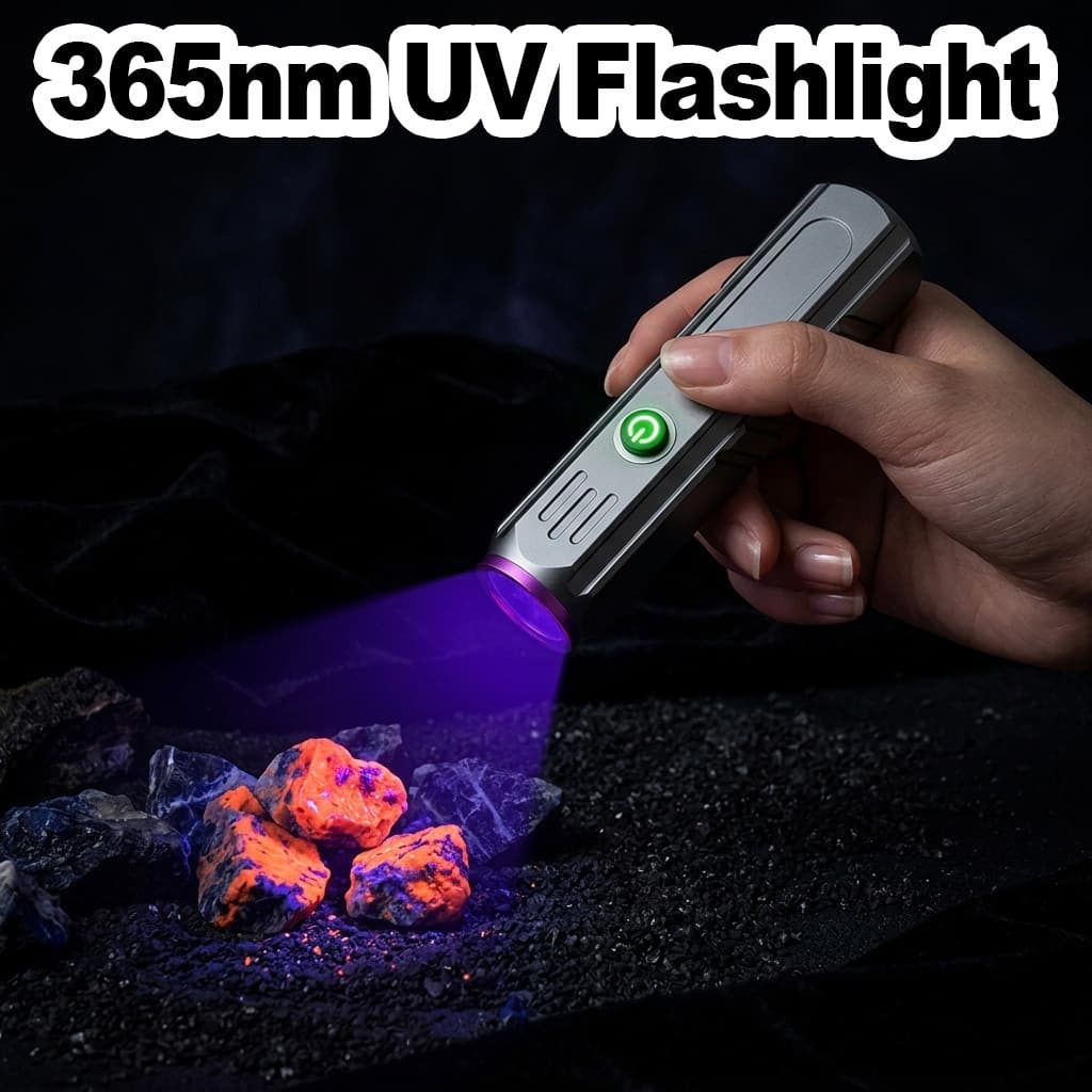 Lanterna LED de 30W 365nm UV Recarregável USB Portátil de Alta Potência em Metal à Prova d'Água para Localizar Manchas d