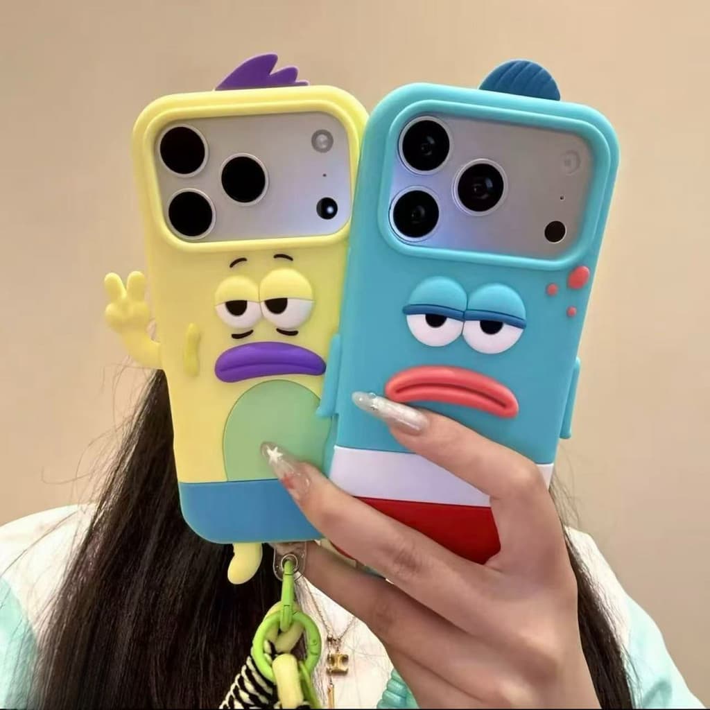 Capa de Telefone do Peixe Passerby da Série Biquíni do Bob Esponja, Capa de Telefone 3D de Peixe Palhaço Feio-M