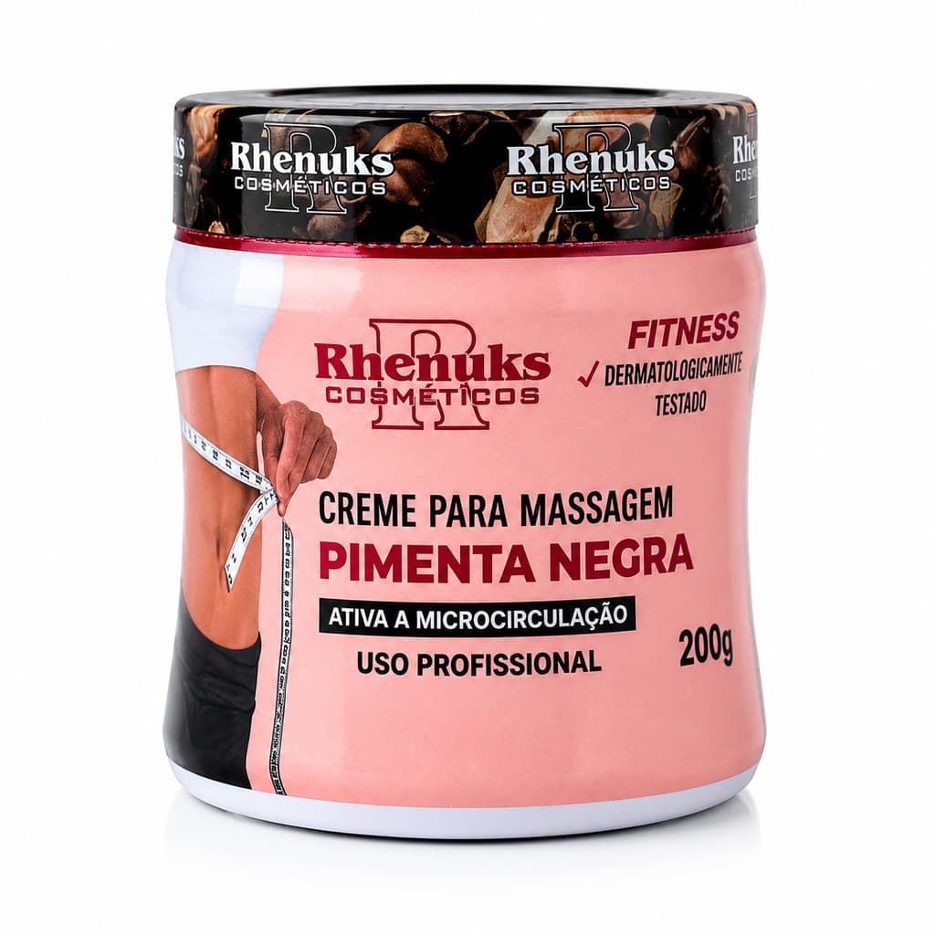 Gel Creme Corporal Pimenta Negra 200g Massageador