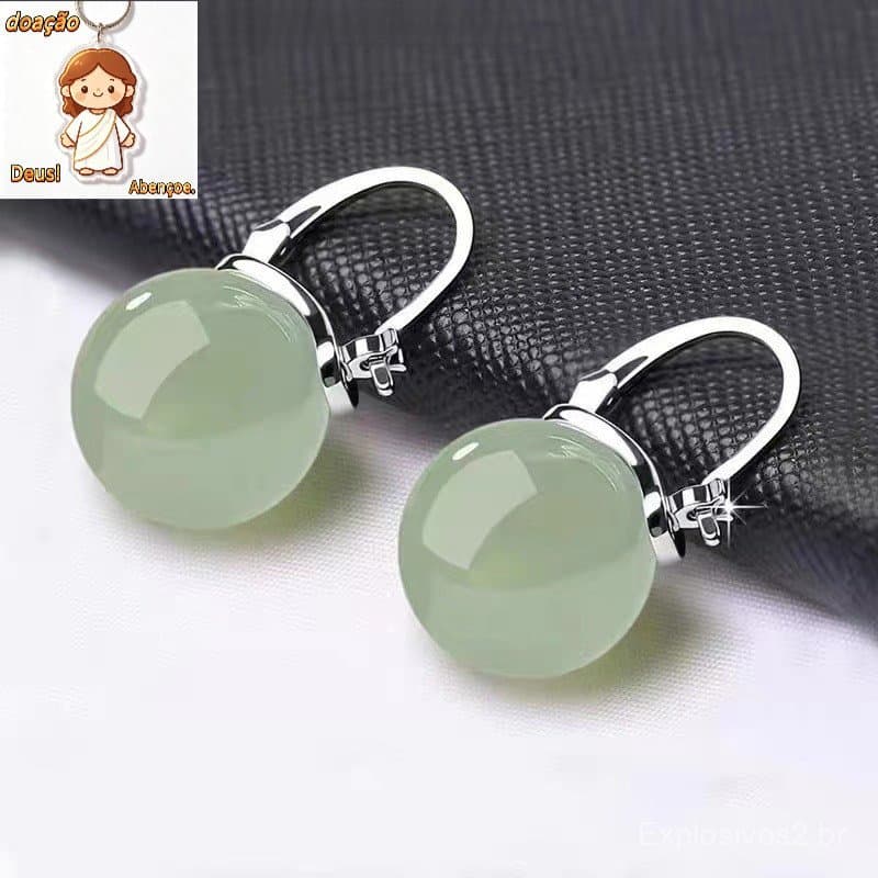 Estilo Antigo Jade Grânulo Brincos Suave Moda Temperamento Fivela De Orelha Para Mulheres Meninas Retro Jóias Acessórios