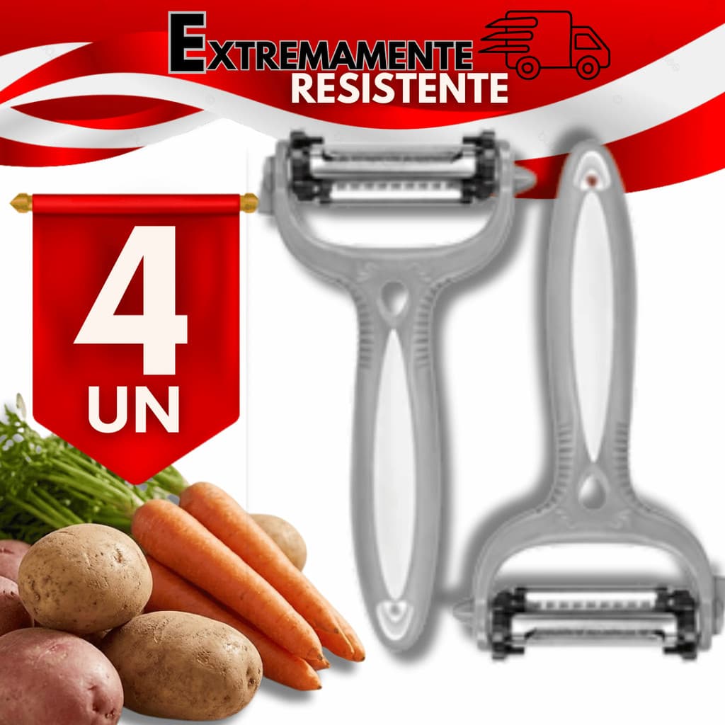 Conjunto Descascador de Legumes  Cabo Ergonómico  Legumes Frutas Cozinha Restaurante Utensílios Praticidades