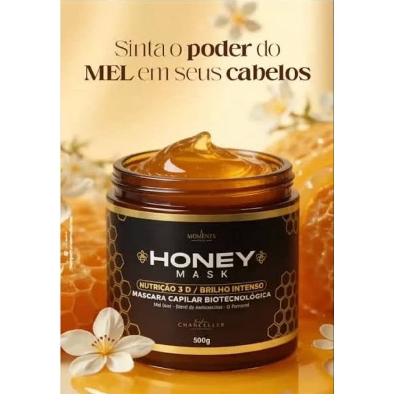 HONEY MASK Moments paris, mascara hidratante, mel capilar, cabelo hidratado, fios saudaveis combate frizz e pontas dupla