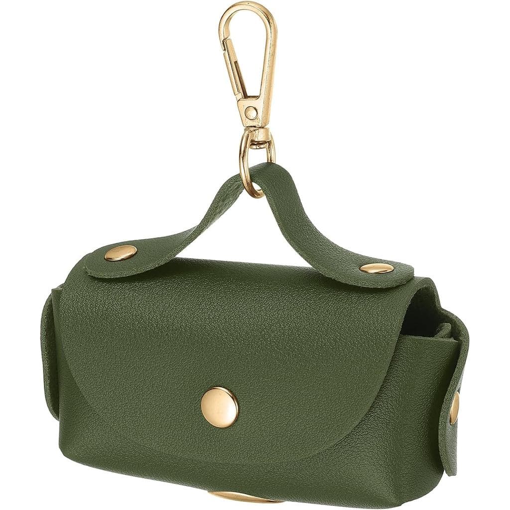 Suporte para sacos de resíduos de cães, dispensador de sacos de resíduos de animais de estimação em couro com alça, port