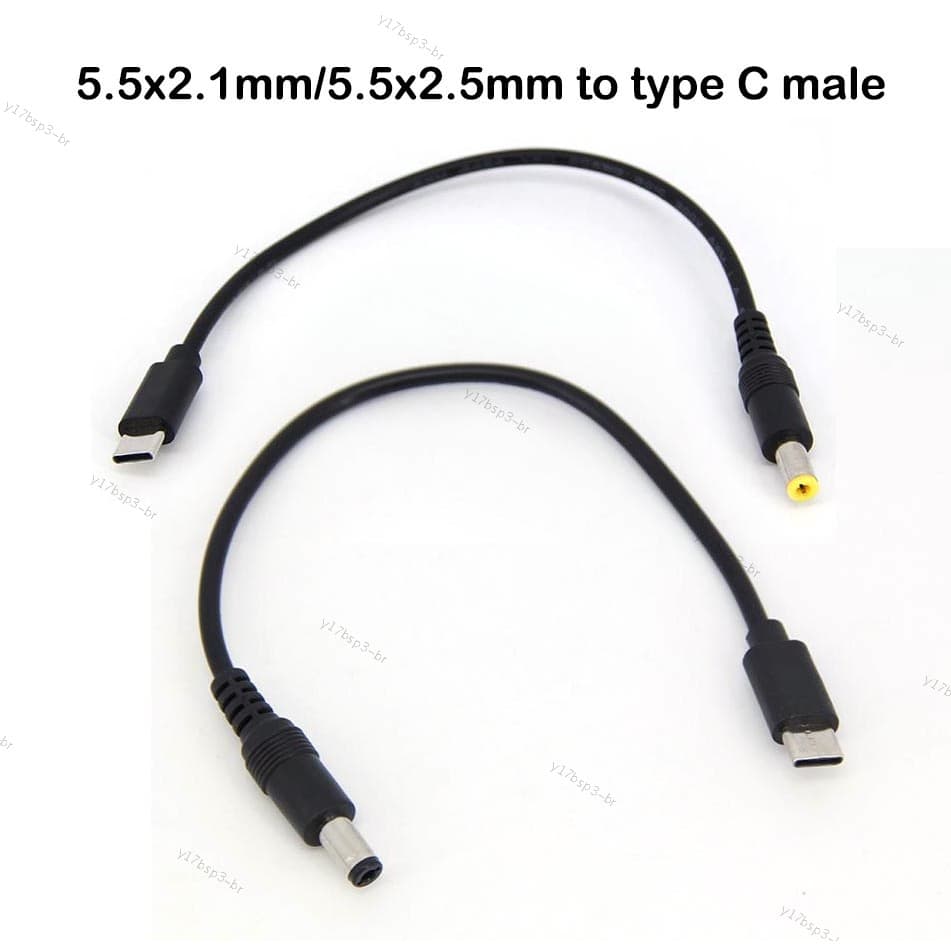 0.2m USB Tipo C Macho Para DC 5.5X2.5mm 5.5x2.1mm 5V 3A 15W Power Jack Extensão Cabo De Carga Carregamento Câmera Rotead