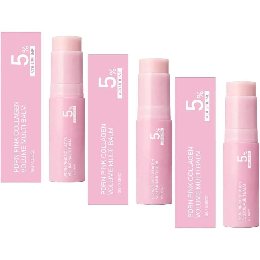Bastão Hidratante Multifuncional de Colágeno Rosa PDRN, contendo Volufiline PDRN e colágeno, hidrata os olhos, lábios, p