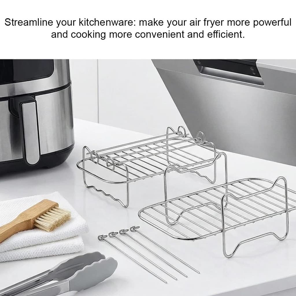 [layonora] Rack De Grelha De Forno Quadrado De Aço Inoxidável , Removível Multicamadas , Fritadeira De Ar Espessada Cozi