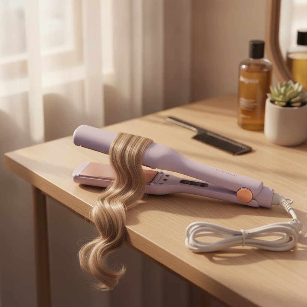 Modelador Profissional Ondas Sereia Wavy Lilás Bivolt Original Cabelos Longos Efeito Natural Rá