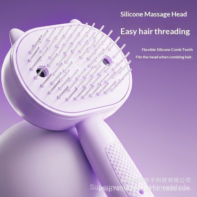 Escova de Massagem com Airbag e Pulverizador Elétrico de Óleo Essencial, Autolimpante, Antiestática, Desembaraçadora e A
