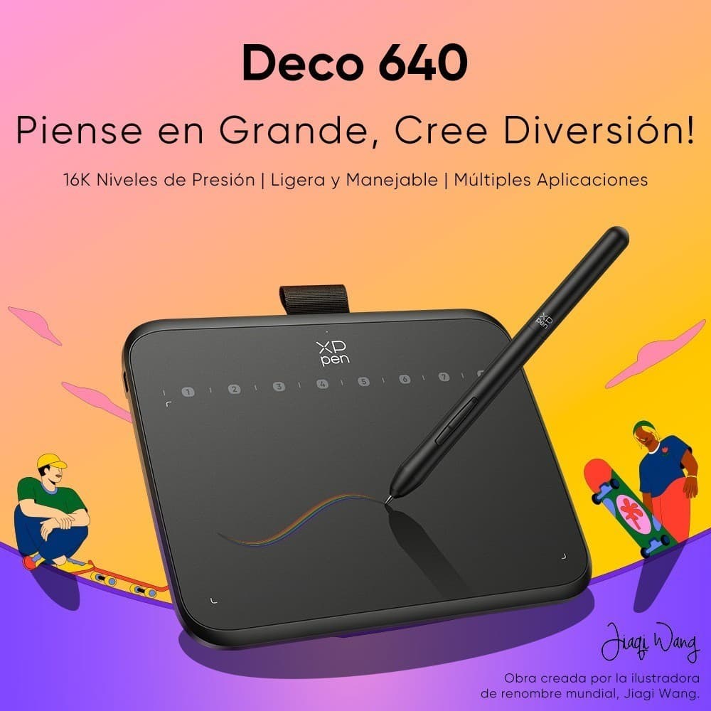 Mesa Digitalizadora 16384 Nivel de presión, soporte de inclinación de 60°, 8 teclas de atajo suaves