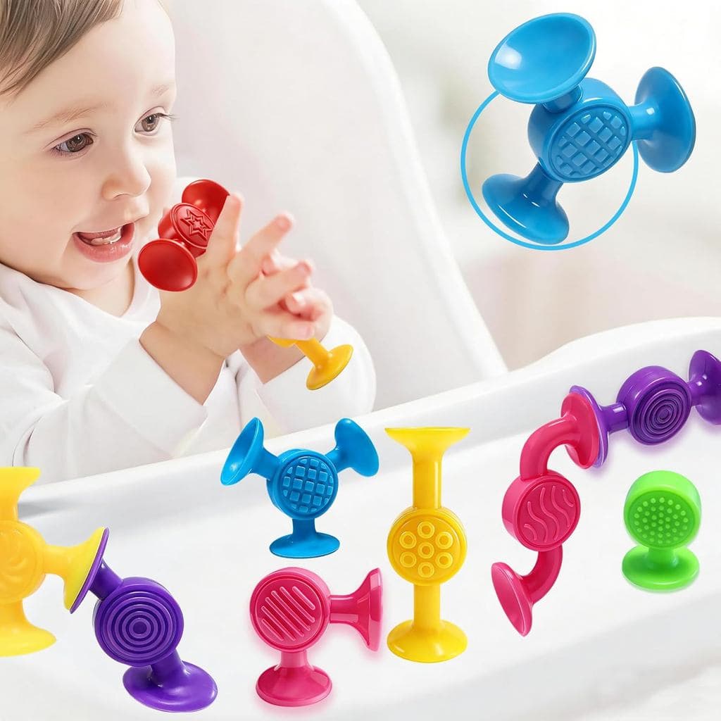 Brinquedos com Ventosa para Crianças Pequenas, Brinquedos para Cadeira Alta de Bebês, Brinquedos de Banho para Crianças