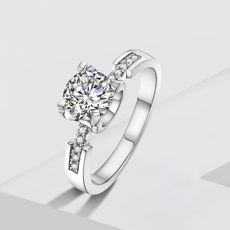 JZ468 senhoras cintura pequena cabeça de touro estilo 1 quilate simulação diamante anel de casamento foto adereços de ca