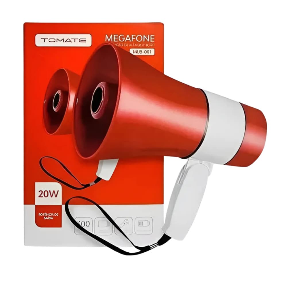 Megafone Portatil Recarregavel Musica E Gravador 20w