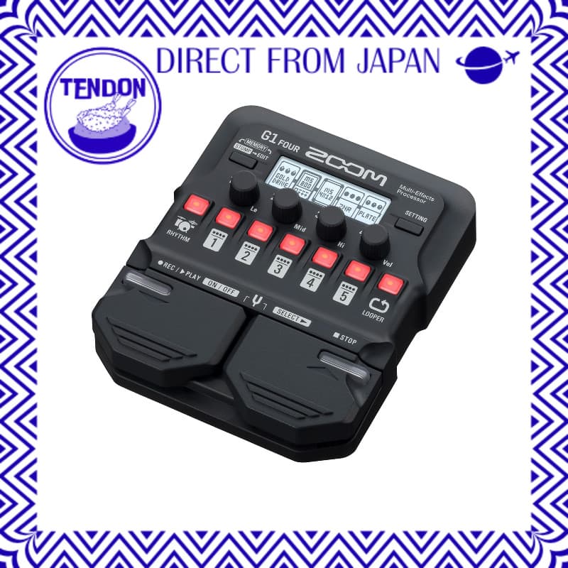 ZOOM (Zoom) G1 FOUR pedaleira multi‑efeitos para guitarra, 60 efeitos, preta