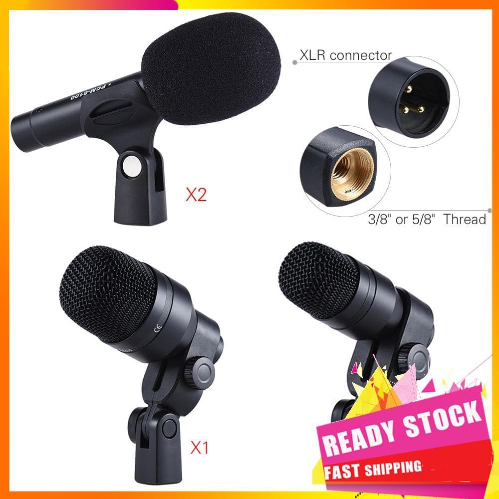 Gfgfgfgg DMS-D7 Conjunto de bateria para instrumentos musicais profissionais Kit de microfone com fio e acessórios de