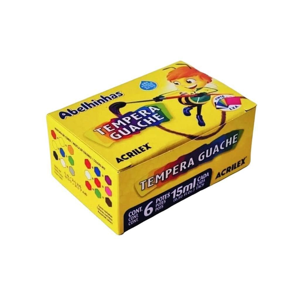 Tinta Guache 15ml Cx com 6 Cores