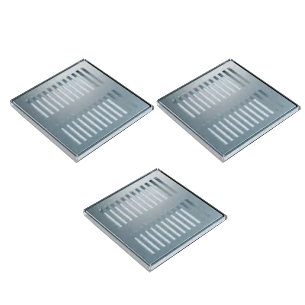 Kit 3 Ralo Classic Quadrada Inox Com Grelha 15X15 Selmetal