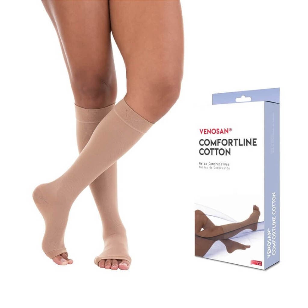 Meia Venosan Comfortline Cotton 30-40 mmHg 3/4 Panturrilha Cor Bege