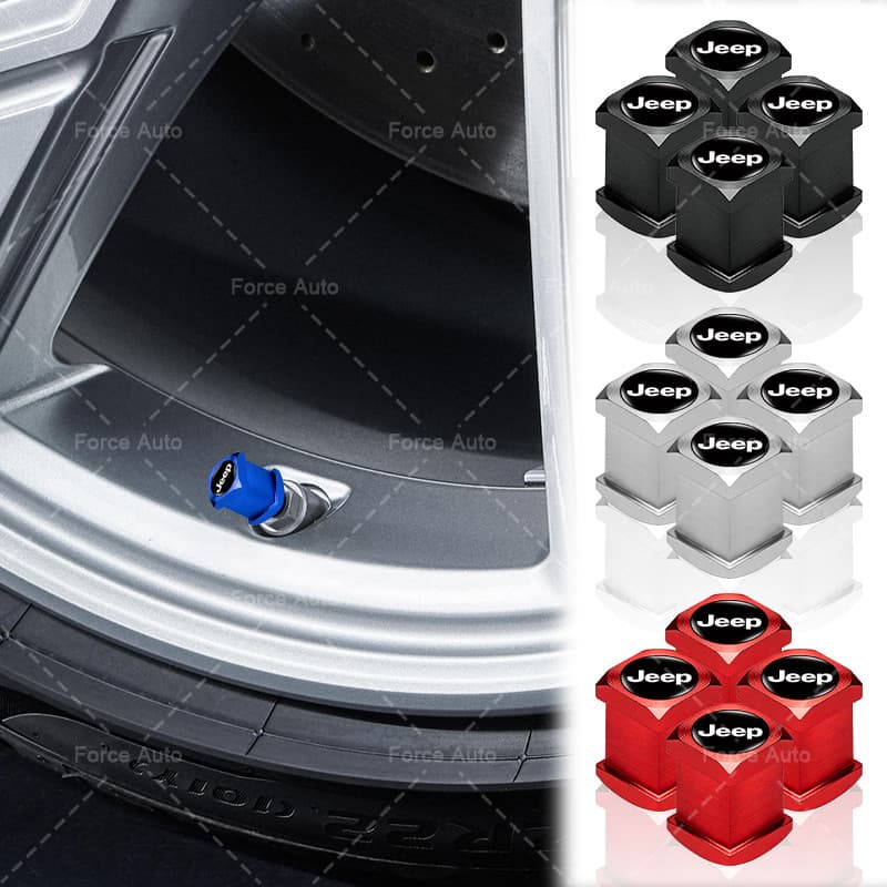2/4 Pçs Metal Pneu De Carro Anti-Vazamento Tampa Quadrada Tampas Da Válvula Do Para JEEP Grand Cherokee Comandante Reneg