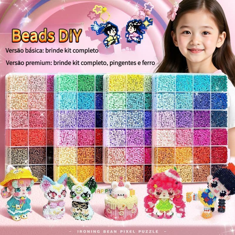 Kit de miçangas fusionáveis premium de 2,6 mm para artesanato DIY, brinquedo educacional 3D infantil ideal como presente