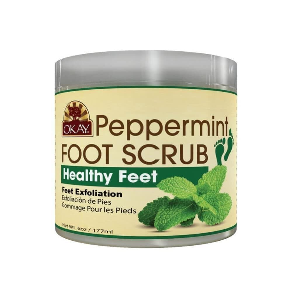 Ok, esfoliante para os pés de menta - produto esfoliante para os pés. Muito adequado para uso nos calcanhares.
