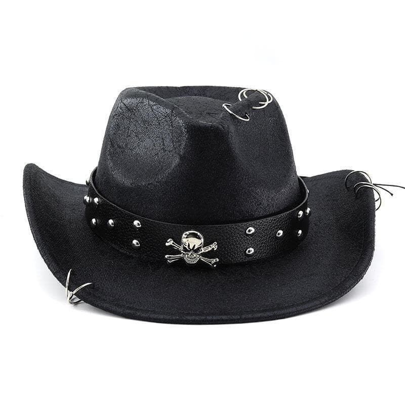 Chapéu de Cowboy Vintage em Couro Sintético 2025, Chapéu Panamá Elegante Masculino, Chapéu de Cowboy Feminino H G ATIL