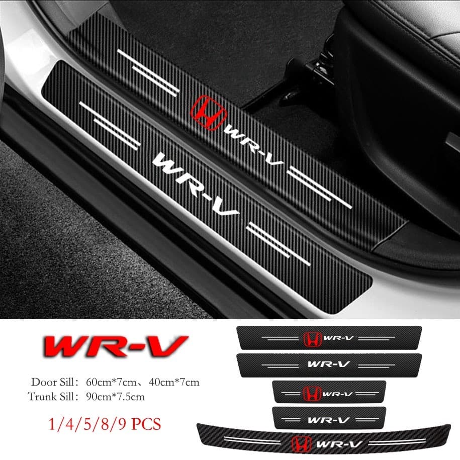 Adesivo De Couro Para Soleira De Porta De Carro , Anti-Arranhões , Fibra De Carbono , Protetor-Malas , Adesivos Honda WR
