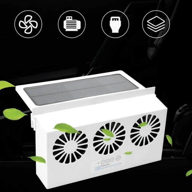 Atualizar Carregamento USB Ventilador Movido A Energia Solar Refrigerador Do Carro Janela Dianteira/Traseira Radiador Ex