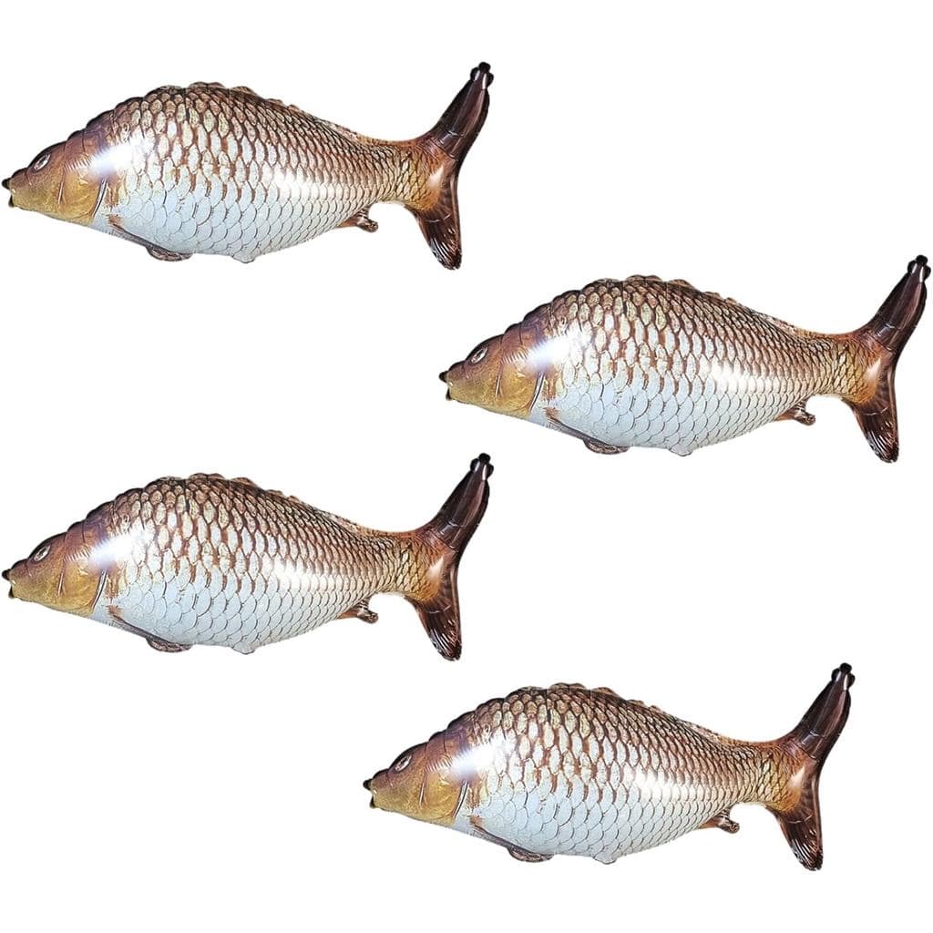 Conjunto de 4 Balões de Peixe em Papel Alumínio para Decorações de Festa de Aniversário com Tema de Pesca, Suprimentos p